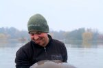 Ed Matthews lands an 80lb fish at Hungarian lake of giants