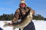 Massive lake trout caught at Lac La Croix lake in Ontario, Canada.
